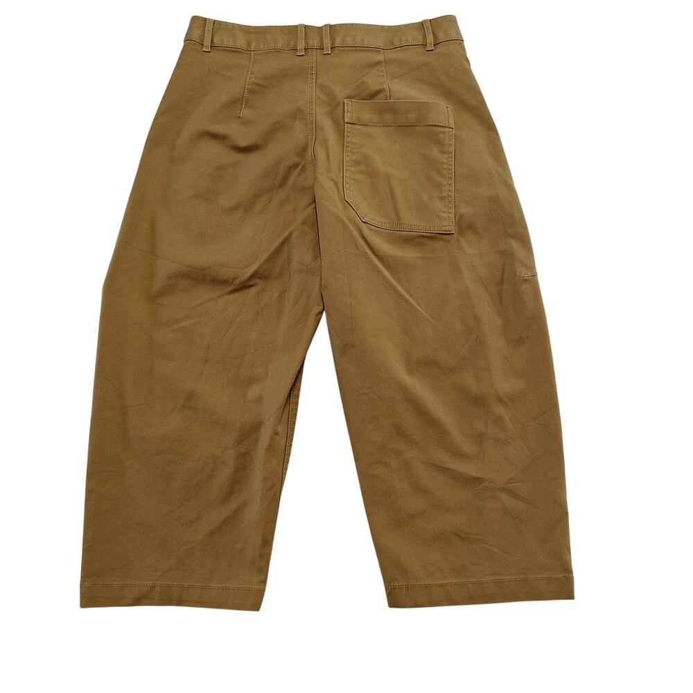 Anthropologie Maeve Curved Cropped Chino Barrel Pants US - Picture 2 of 4